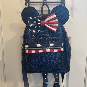 Sequin Minnie Mouse Loungefly mini backpack